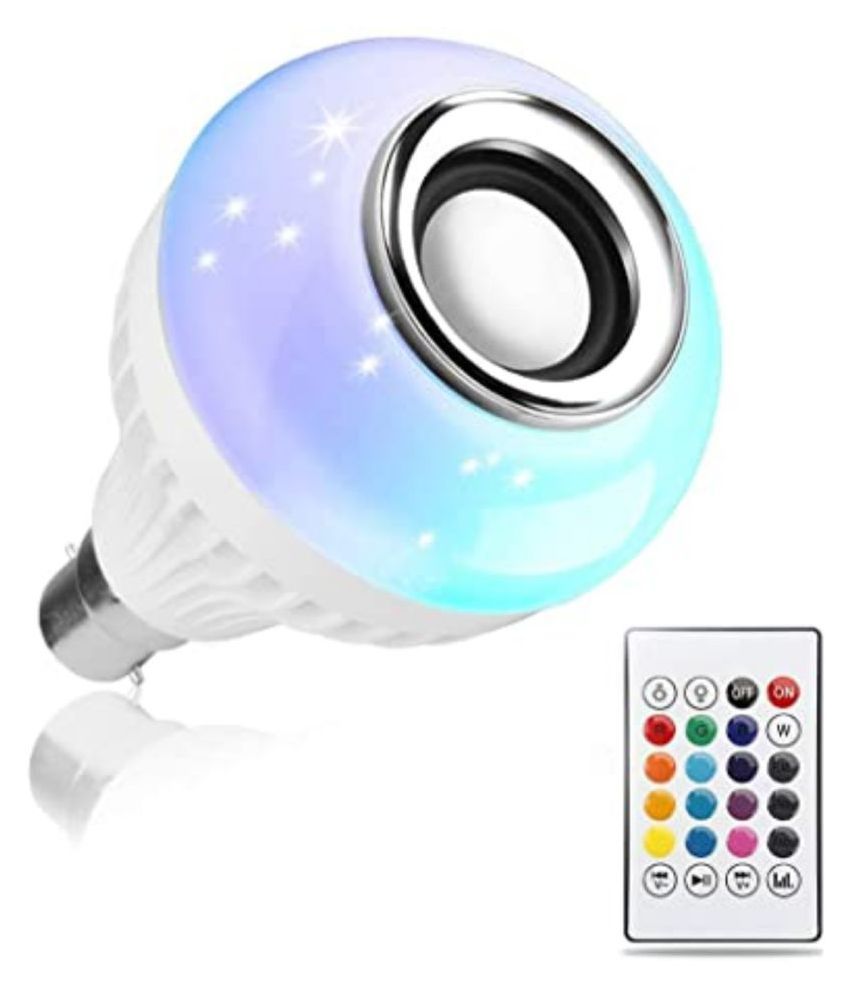     			AQUASHINE Music Light Smart Bulb With Bluetooth Speaker B22 Self Changing Color Lamp Built-In Audio Speaker - Pack of 1