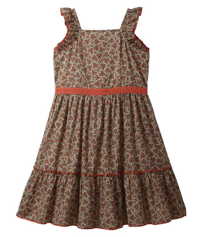     			Cub McPaws Girls Midi-Knee Length Casual Dress (Multicolor, Fashion Sleeve)