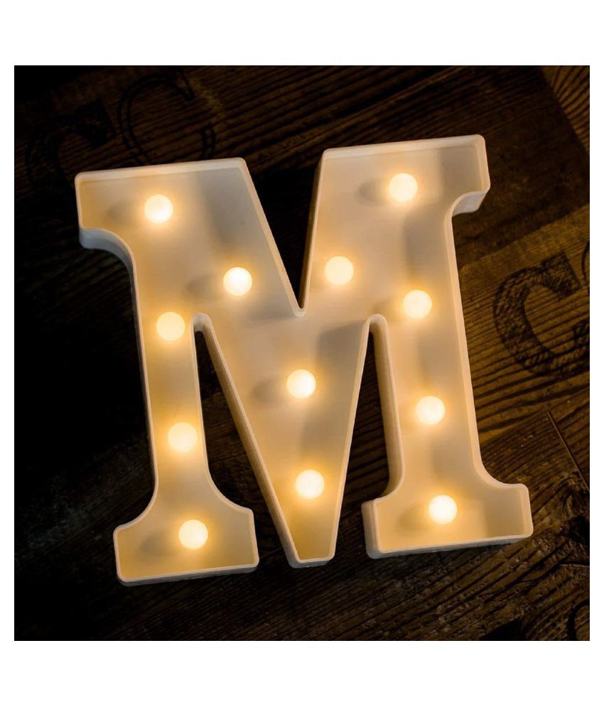     			MIRADH LED Marquee Lights, Sign Letter-M , LED Strips Yellow