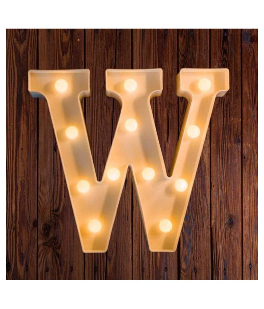     			MIRADH LED Marquee Lights, Sign Letter-W , LED Strips Yellow