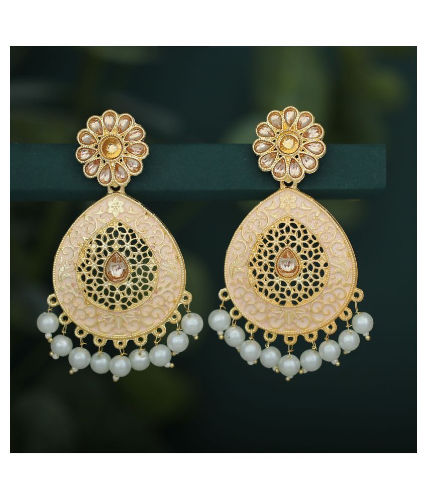     			Sukkhi Dazzling LCT Gold Plated Mint Collection Pearl Dangle Earring For Women