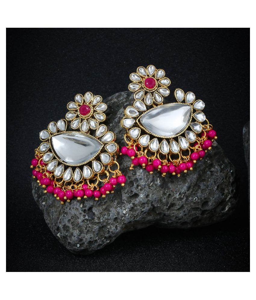     			Sukkhi - Pink Drop Earrings ( Pack of 1 )