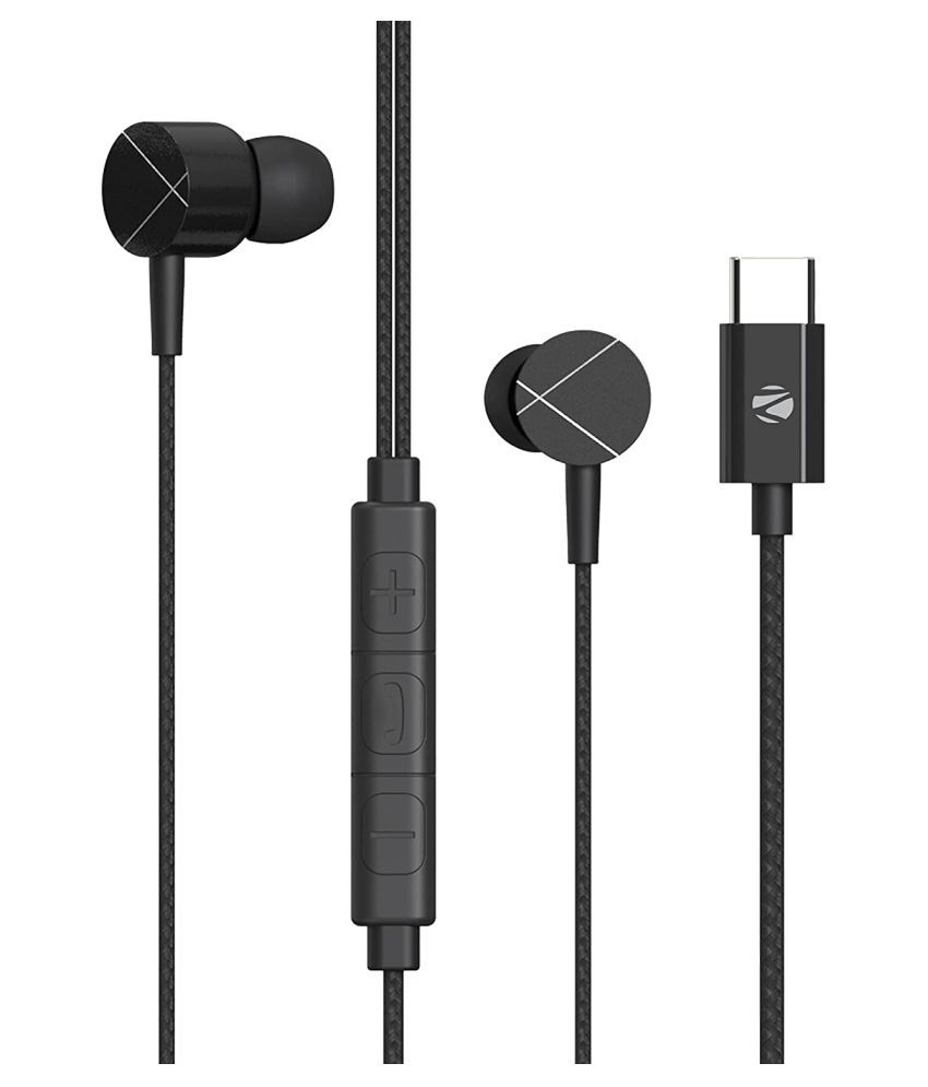 Zebronics BUD C2 In Ear Wired With Mic Headphones/Earphones Black