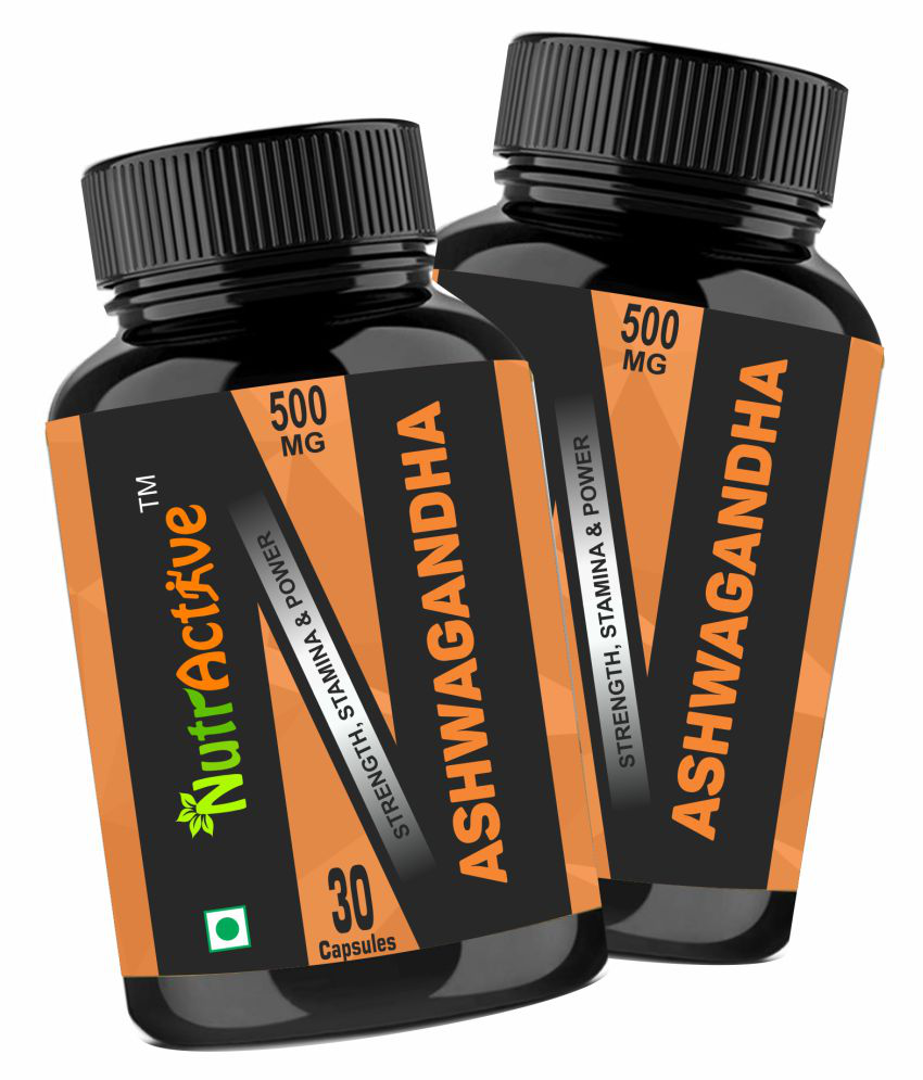     			NutrActive Organic Ashwagandha Capsules 500mg 60 no.s Minerals Capsule Pack of 2