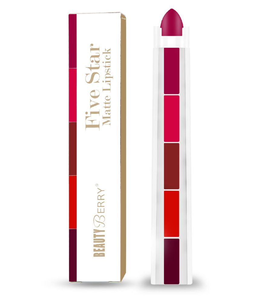     			Beauty Berry Five Star matte Lipstikc 5in1 Shade - Pack of 1