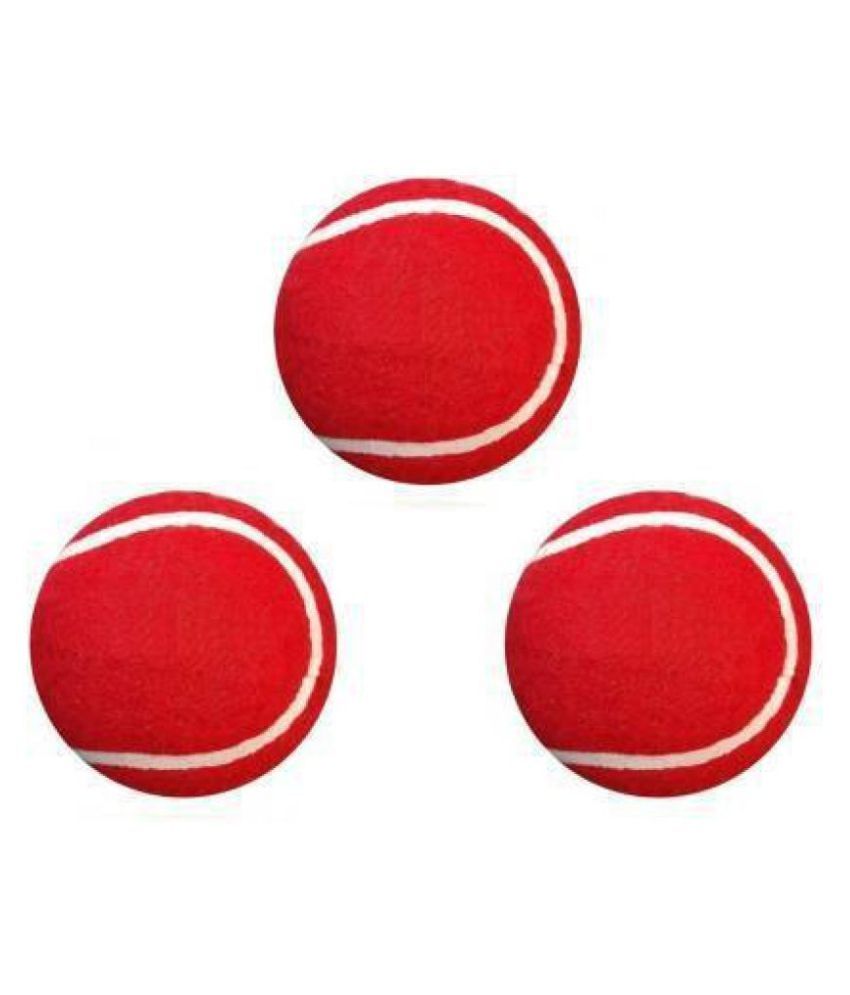     			EmmEmm Pack of 3 Pcs Premium Quality Cricket Tennis Balls (Red)