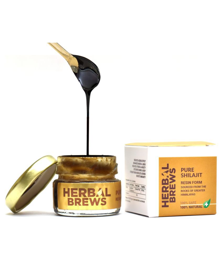 Herbal Brews Pure Ayurvedic Raw Shilajit Resin 15 ml Natural Multivitamins Syrup