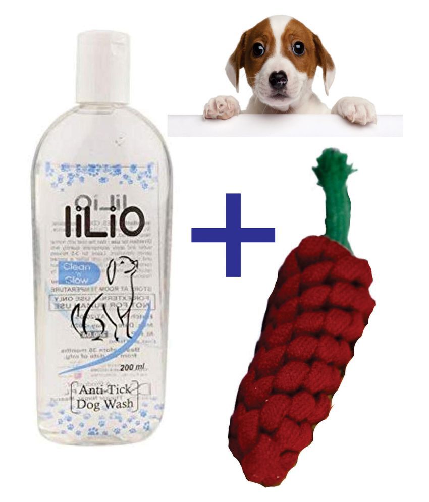 Anti Tick Dog Wash (200ml)  With Rope Carrot Toys