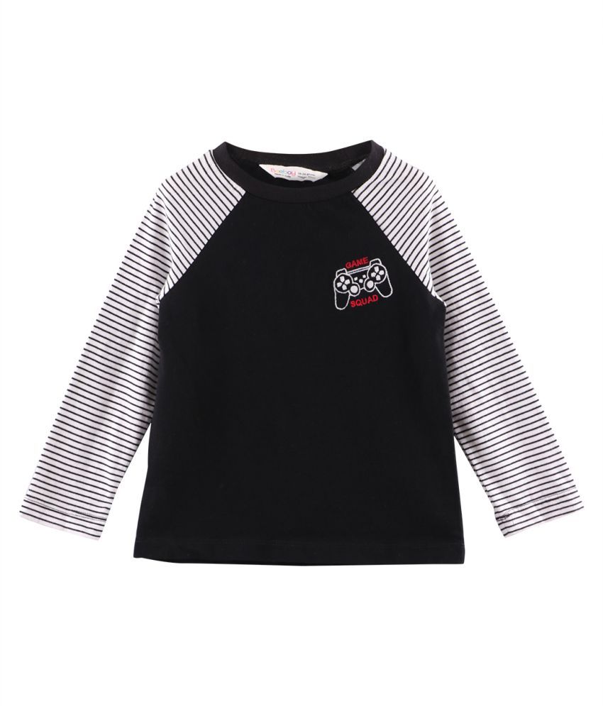 Beebay Raglan Sleeve Game T-Shirt Black