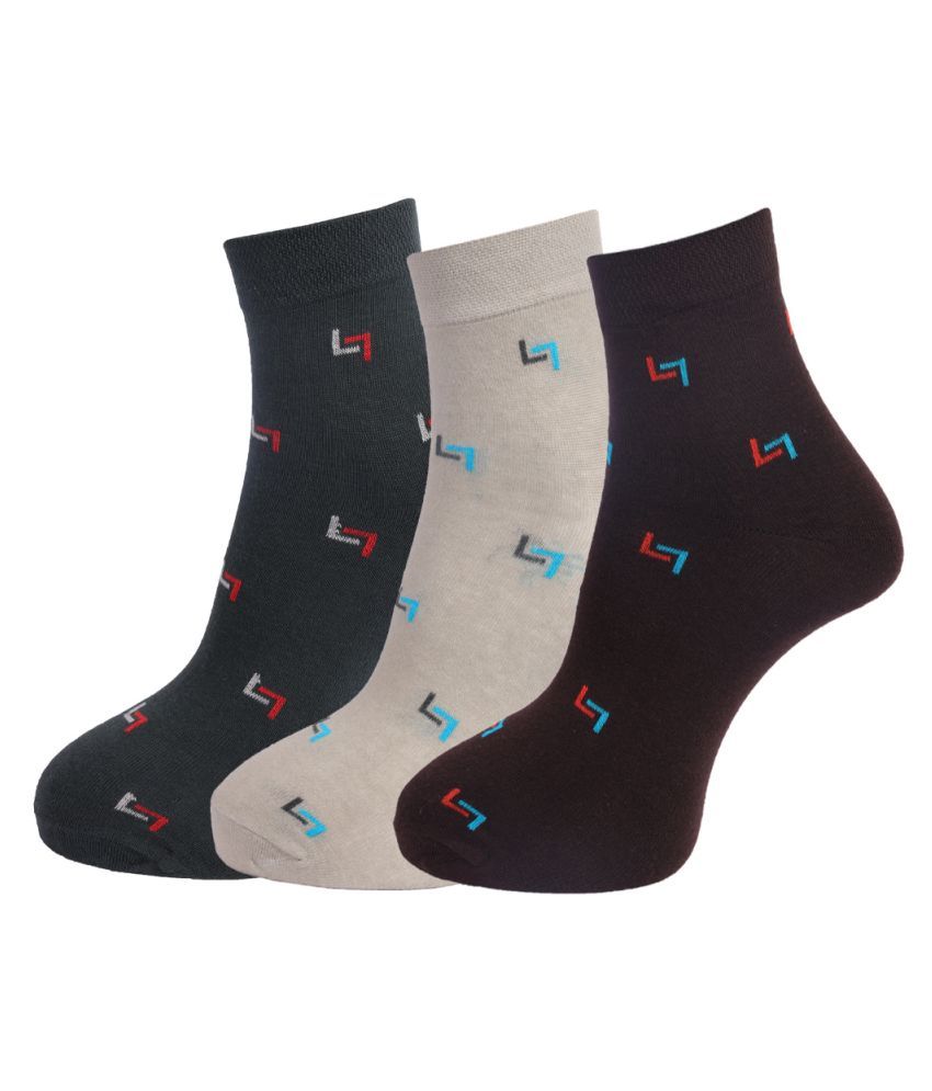     			Dollar Socks Multi Casual Ankle Length Socks Pack of 3