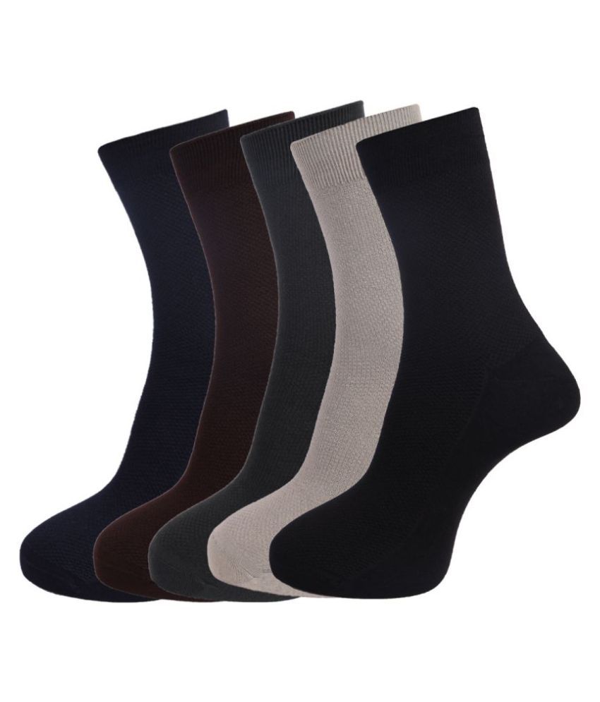     			Dollar Socks Multi Casual Mid Length Socks Pack of 5