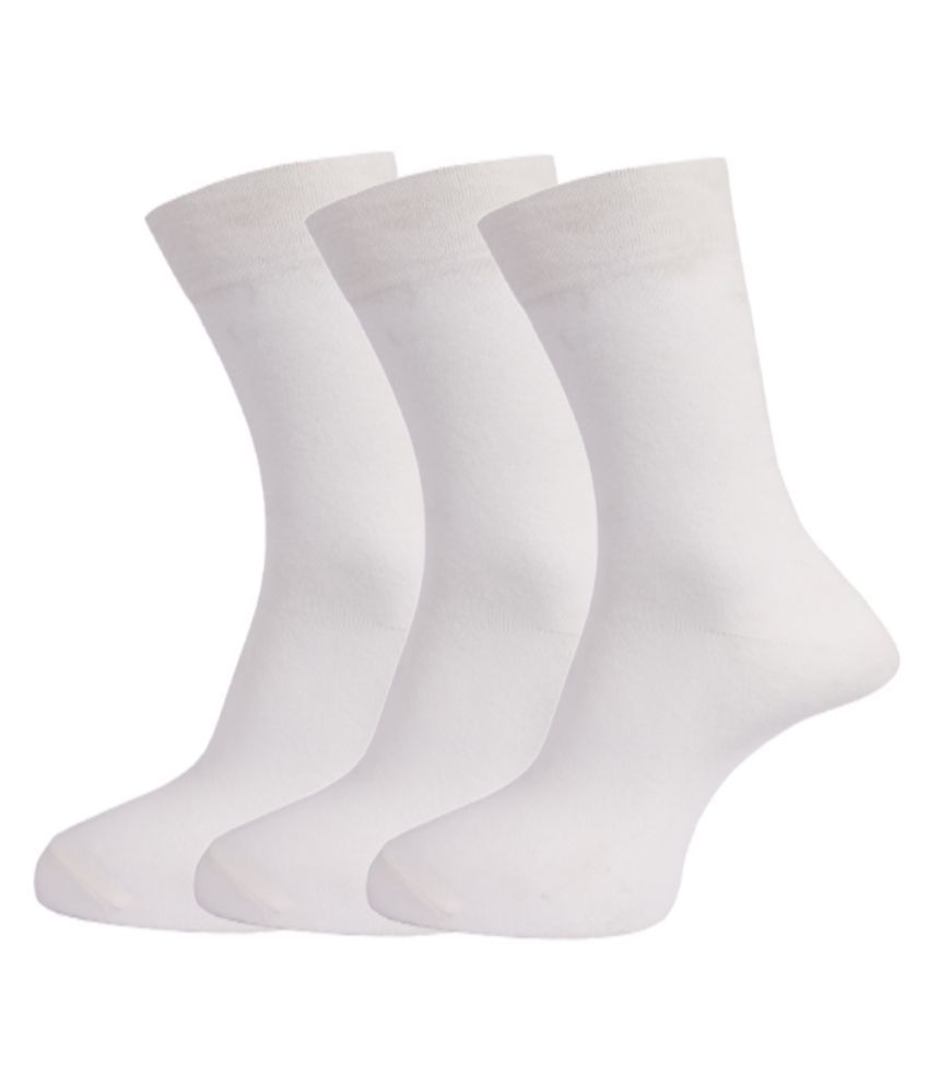     			Dollar White Casual Full Length Socks Pack of 3