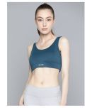 Alcis Blue Polyester Solid Sports Bra - Single