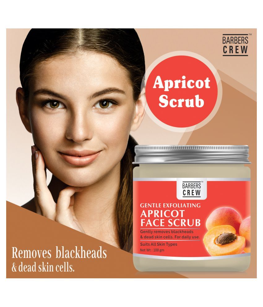     			Barbers Crew Apricot Facial Scrub For Skin Brightning & Tan Removal Face Scrub Facial Scrub 100 gm