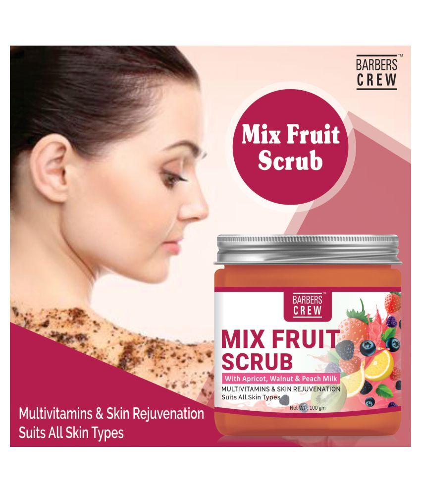     			Barbers Crew Mix Fruit Facial Scrub For Skin Brightning & Glowing Face Scrub Facial Scrub 100 gm