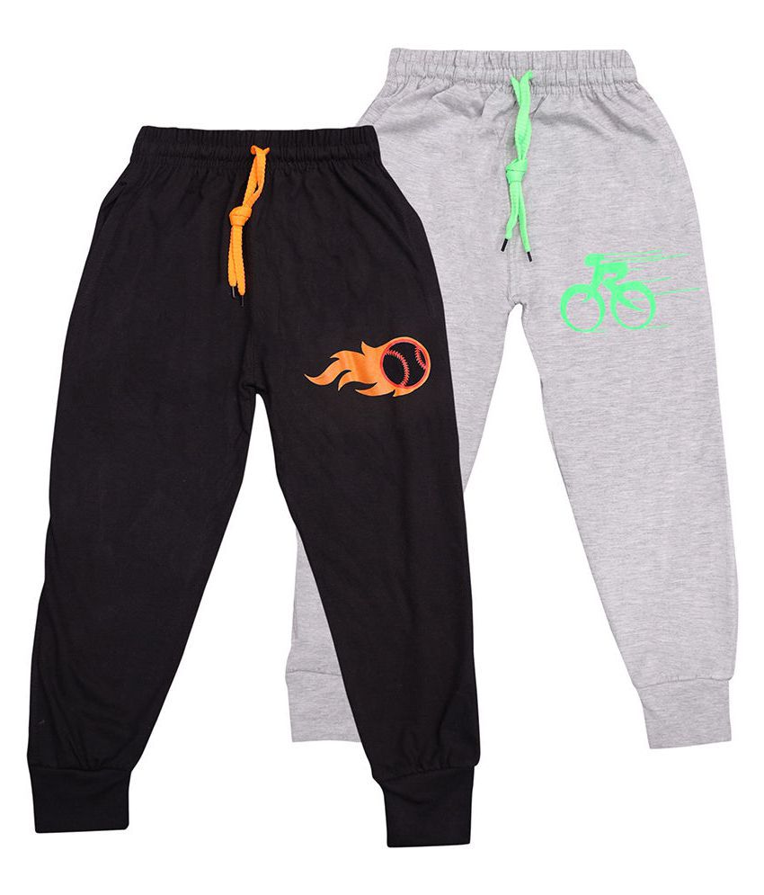 Hopscotch Boys Cotton Applique Printed Joggers Pack Of 2 in  Color For Ages 6-7 Years (KUC-3537590)