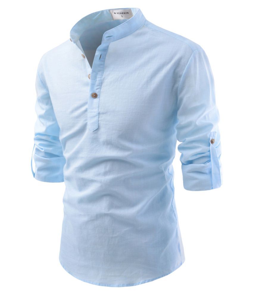     			Life Roads Sky Blue Cotton Kurta Single