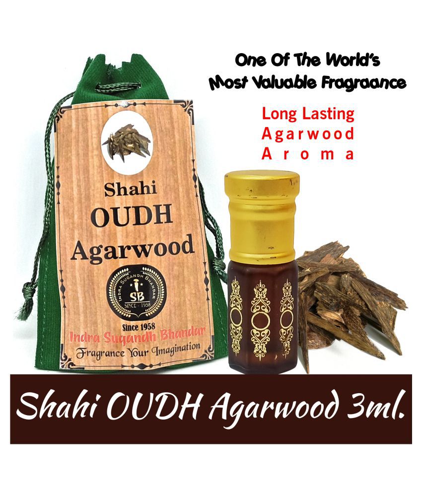     			INDRA SUGANDH BHANDAR Attar For Men|Women World Best Oudh|Agarwood Grade 1 Shahi Oud Perfume 48 Hours Long Lasting Fragrance 3ml Rollon Wooden Pack