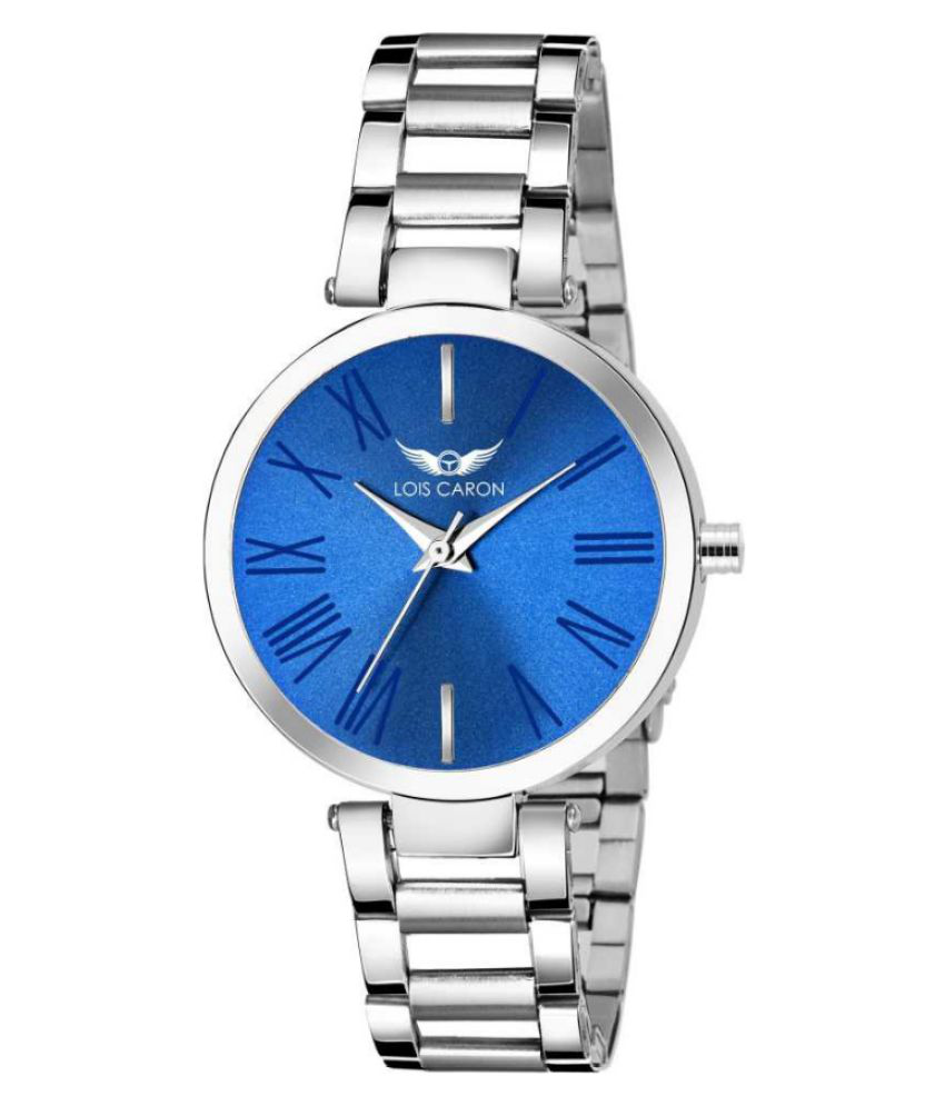 Lois Caron Stainless Steel Round Womens Watch