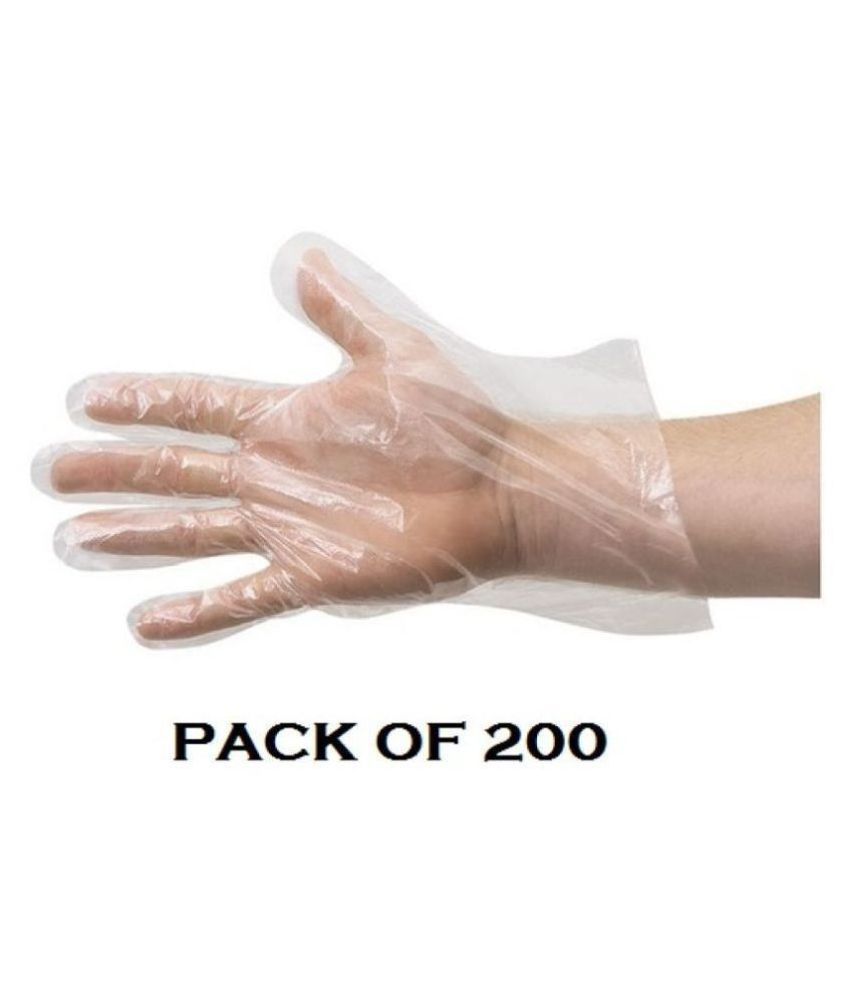     			Sleek Transparent Disposable Plastic Universal Size Cleaning Glove