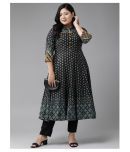 Yash Gallery - Black Rayon Women's Flared Kurti