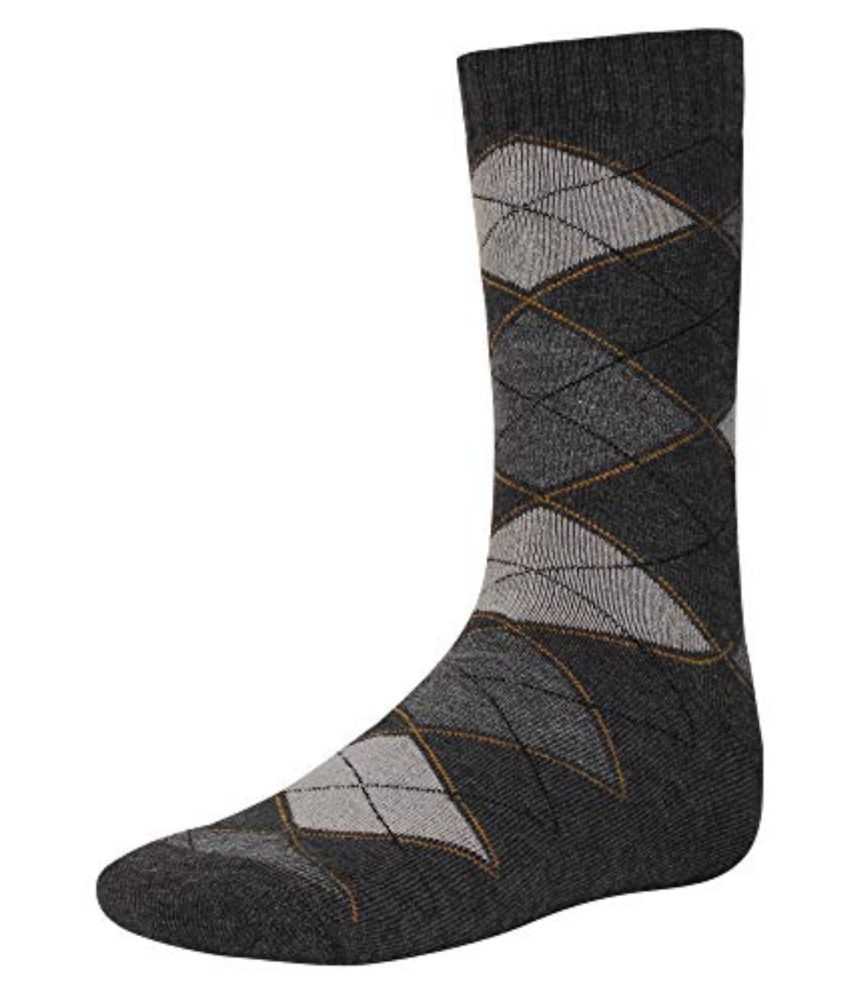     			Creature Black Woolen Casual Mid Length Winter Socks Pack of 3