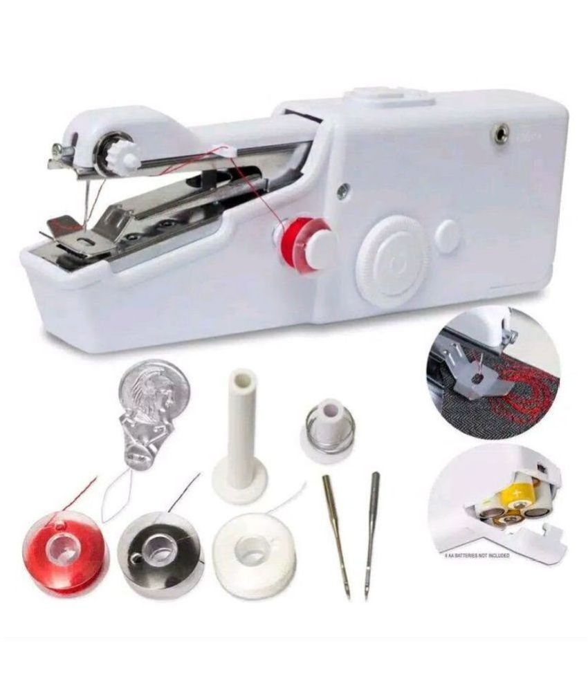     			SACHIN SALES 1PC White Color Rectangle Hand-held Portable Multi-functional Electric Mini Sewing Machine