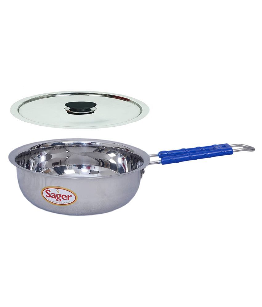     			SAGER INDUCTION FRIENDLY No Coating Stainless Steel Fry Pan 23 cm 2000 mL