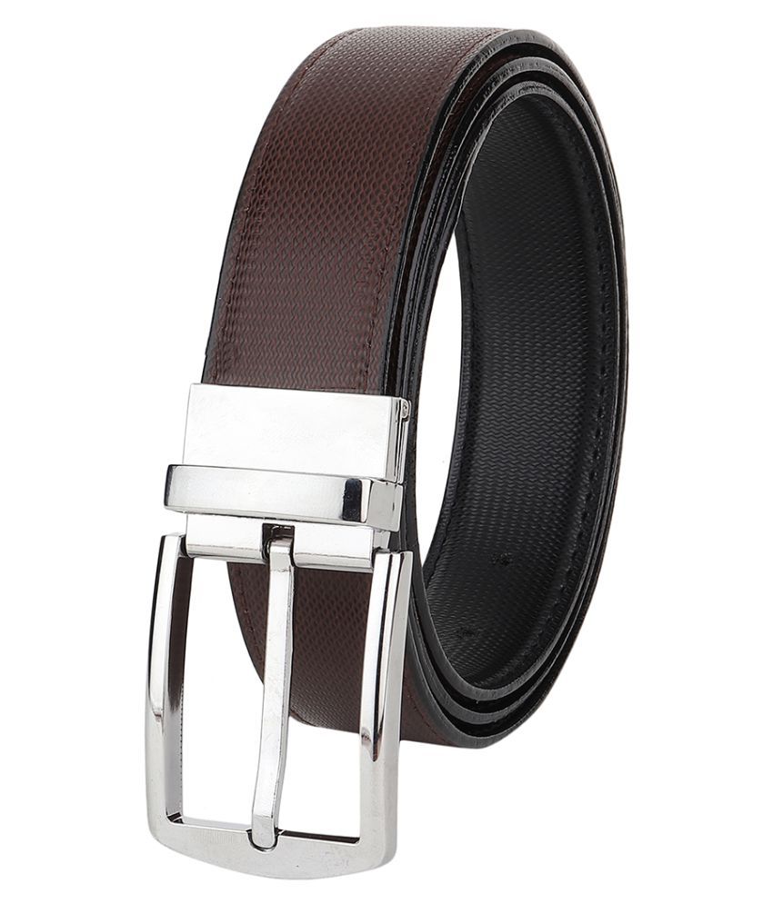     			SUNSHOPPING Brown PU Formal Belt