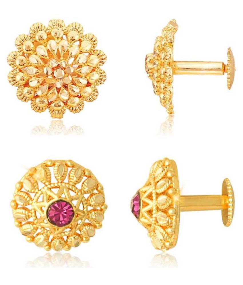     			Vighnaharta Traditional South Culture Alloy Gold Plated Stud Earring Combo set