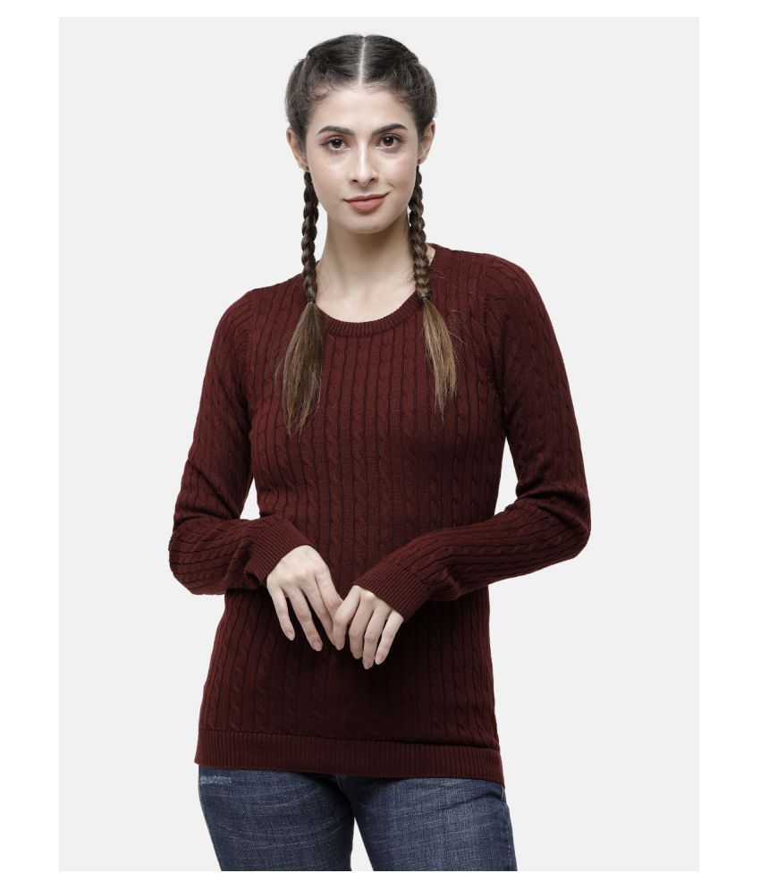     			98 Degree North Cotton Maroon Pullovers - Single