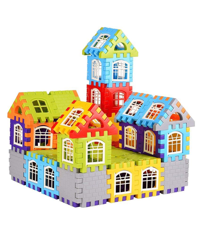 FRATELLI® Building Blocks for Kids - Certified European Safety Standards (102 Pcs Mega Jumbo Happy Home House Building Blocks with Attractive Windows and Smooth Rounded Edges)