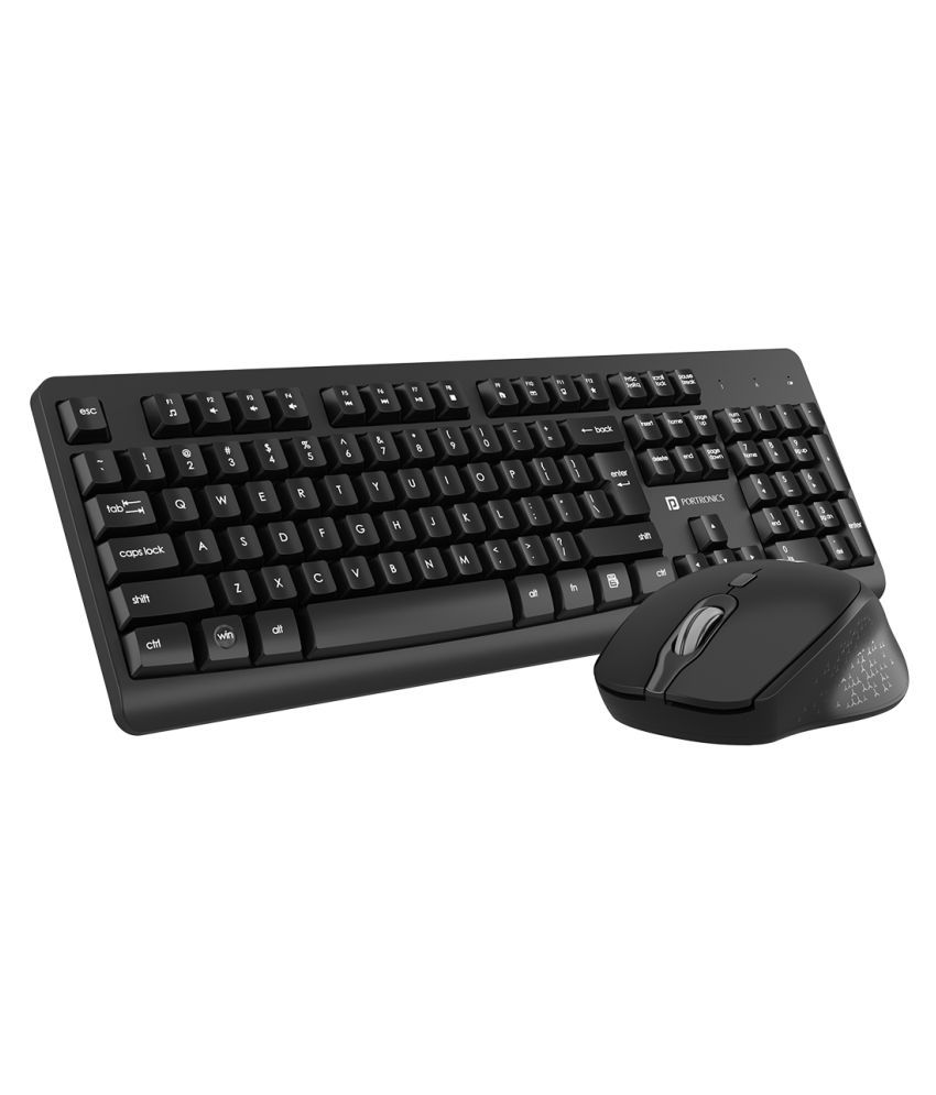     			Portronics Key 3 Combo:Multimedia Wireless Keyboard & Mouse ,Black (POR 346)