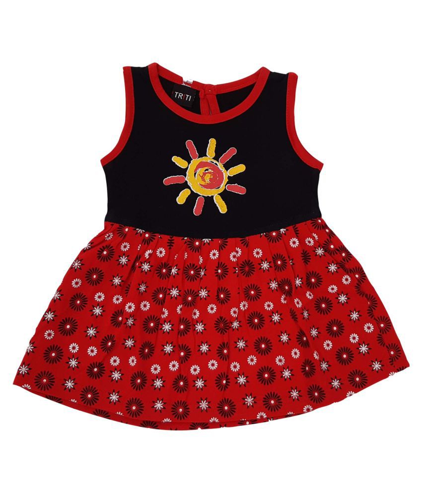     			TRITI Presents baby girls cotton  sleeveless frock dress (Pack of 1)