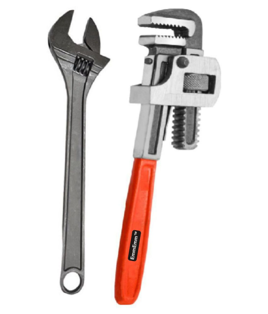 EmmEmm - tools hardware Premium 10 Inch Pipe Wrench/Socket Wrench & 8 Inch Adjustable Wrench