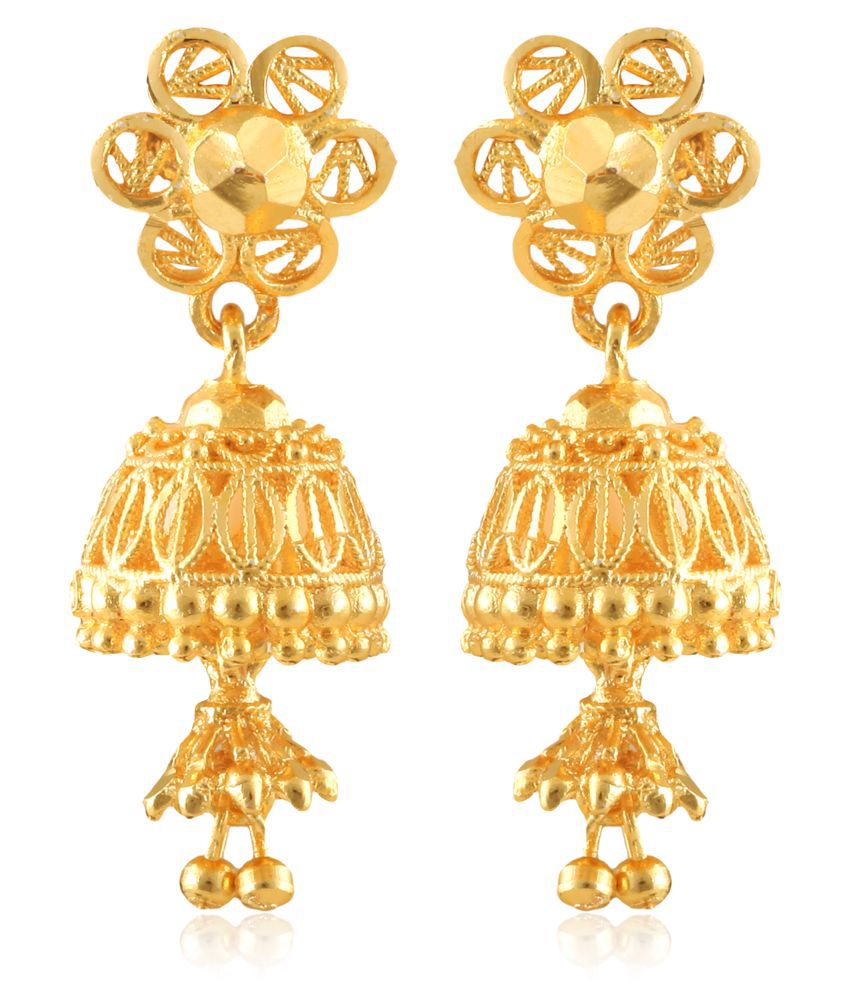     			Vighnaharta Allure Beautiful Earrings Diva Fusion Gold Plated Screw back Jhumki earing for Women and Girls  {VFJ1375ERG}
