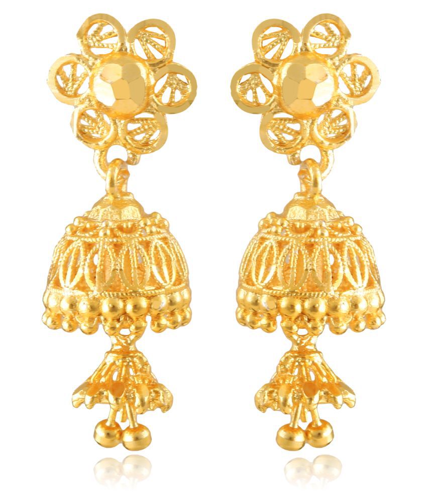     			Vighnaharta Allure Beautiful Jhumki Earrings Elite Fancy Gold Plated Screw back for Women and Girls {VFJ1377ERG}