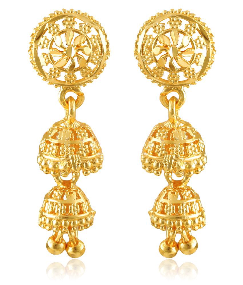     			Vighnaharta Twinkling Elegant Shimmering Beautiful Gold Plated Screw back Jumbo Jhumki Earring for Women and Girls {VFJ1381ERG}