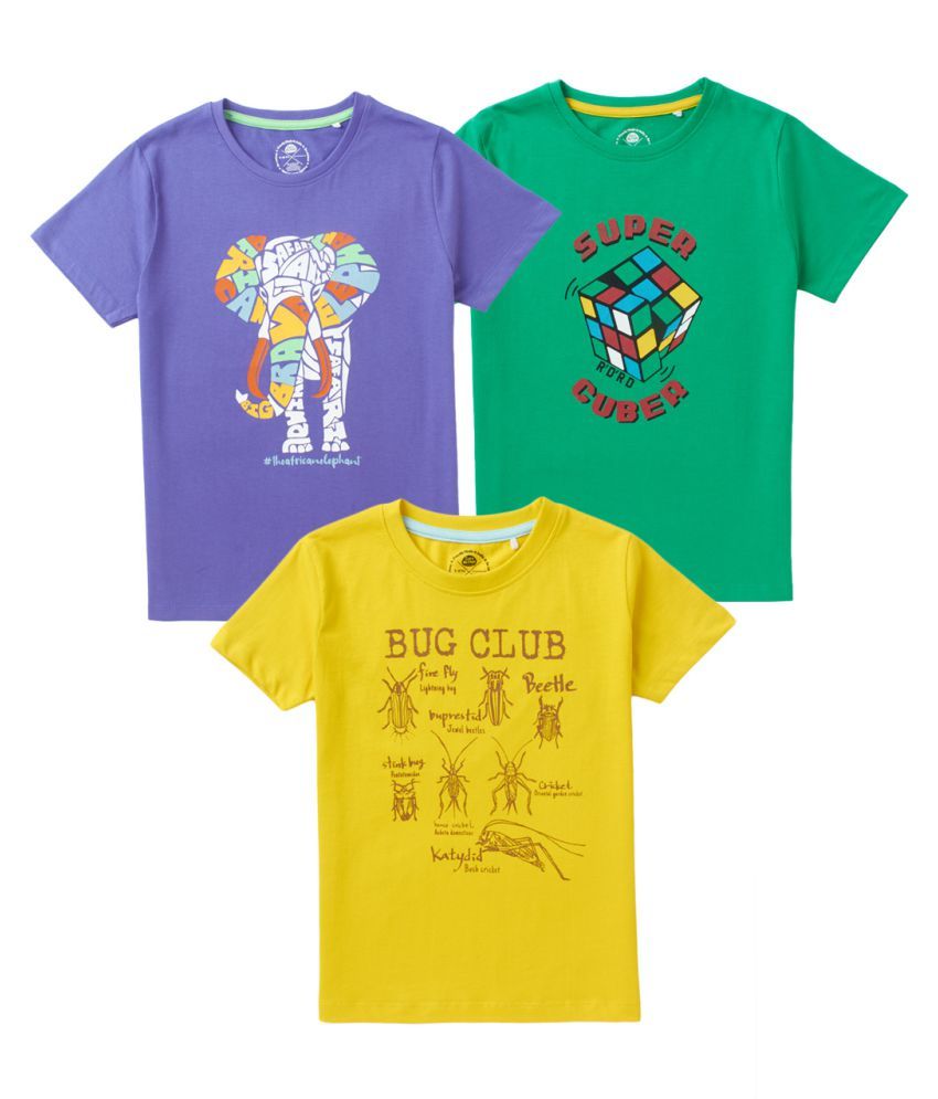     			Cub Mcpaws Pack of 3 Boys Cotton Blend T-Shirt ( Multi Color )