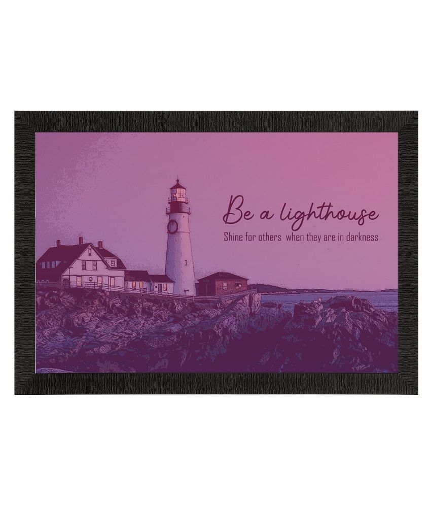     			eCraftIndia Purple & Blue Seaside Lighthouse View Satin Matte Texture UV Wall Painting