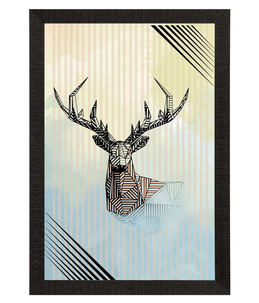     			eCraftIndia Yellow & Blue Reindeer Satin Matt Texture UV Wall Art