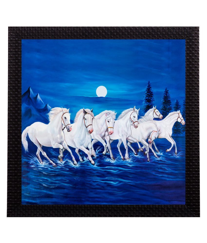     			eCraftIndia 7 Running Lucky Horses Design Satin Matt Texture UV Art Painting