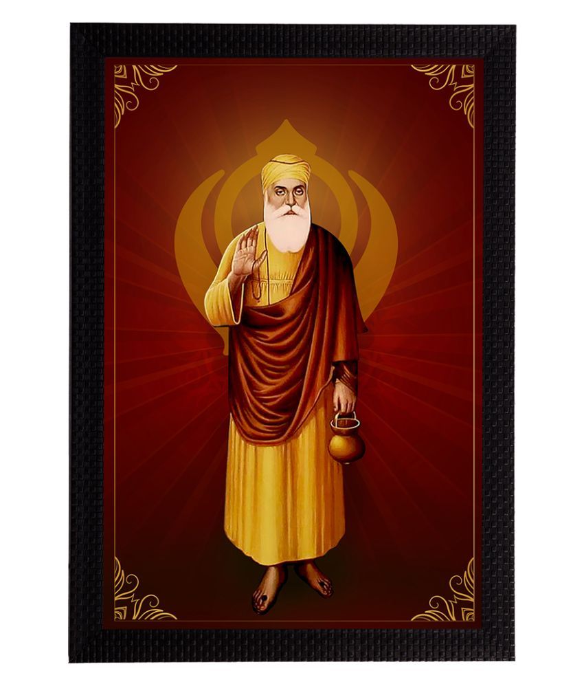     			eCraftIndia Maroon & Orange Guru Nanak Sahib Satin Matt Texture UV Art Painting