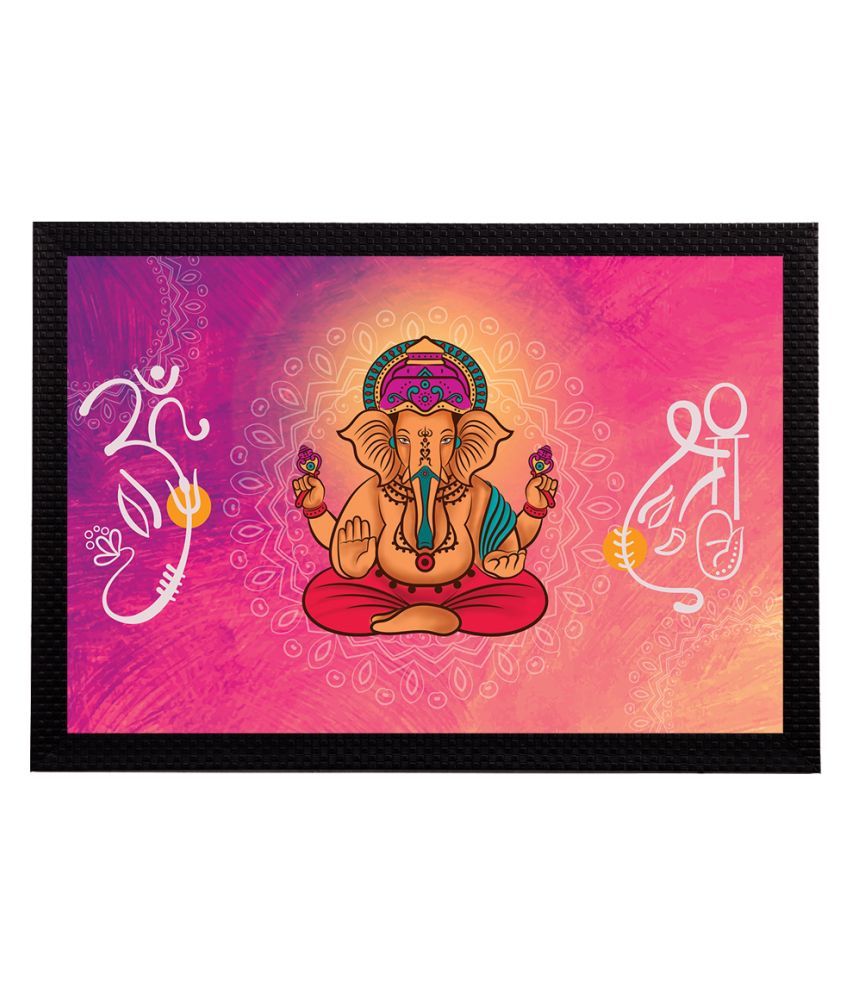     			eCraftIndia Purple & Pink Lord Ganesha Satin Matt Texture UV Wall Art