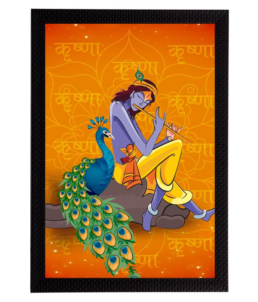     			eCraftIndia Lord Krishna Satin Matt Texture UV Art Painting