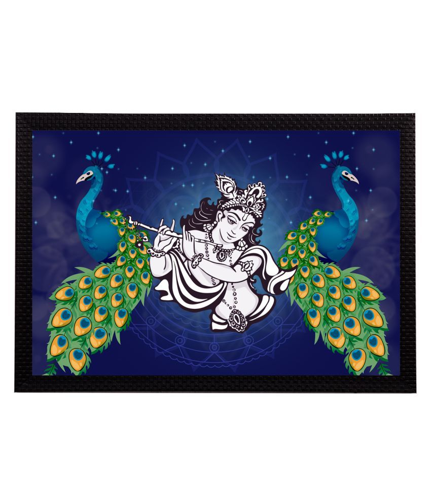     			eCraftIndia Lord Krishna Satin Matt Texture UV Art Painting