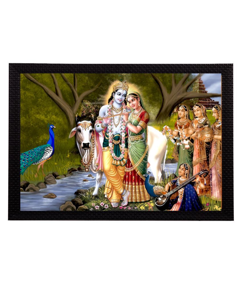     			eCraftIndia Lord Krishna Satin Matt Texture UV Art Painting