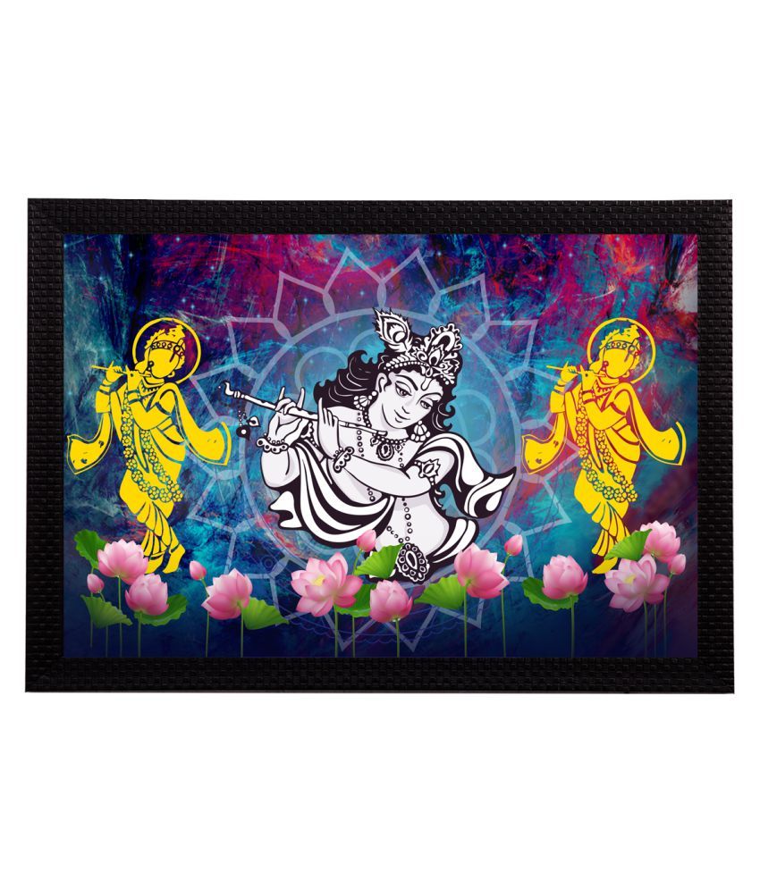     			eCraftIndia Lord Krishna Satin Matt Texture UV Art Painting