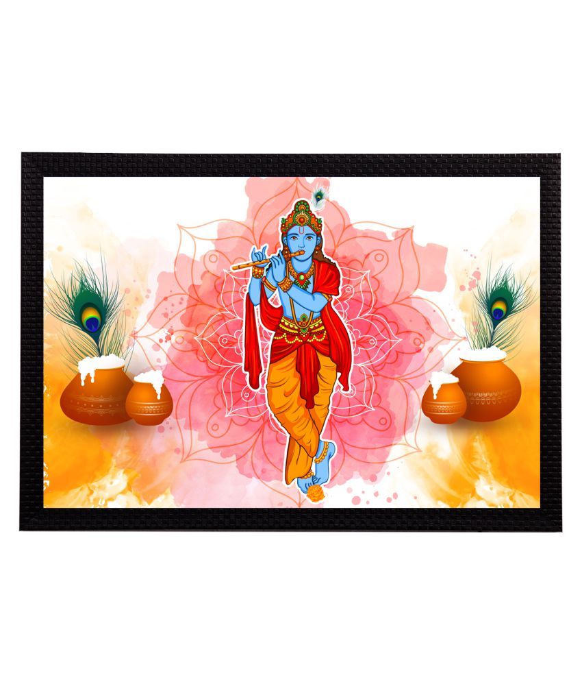     			eCraftIndia Lord Krishna Satin Matt Texture UV Art Painting