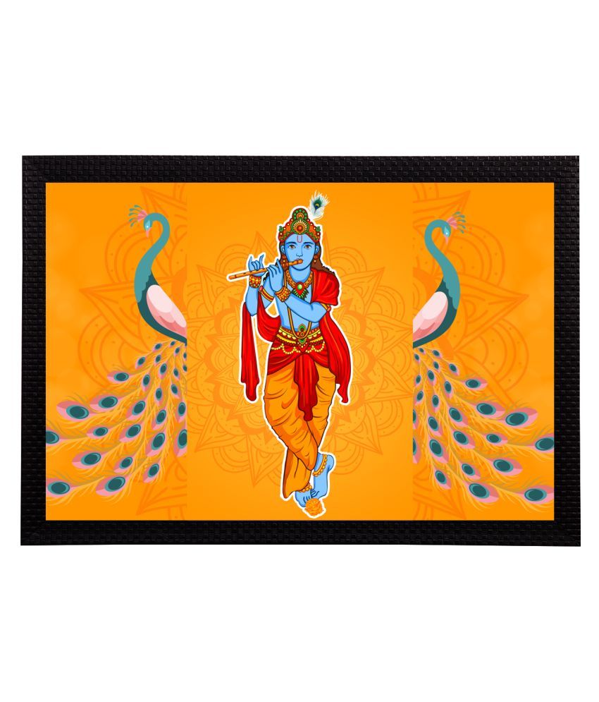     			eCraftIndia Lord Krishna Satin Matt Texture UV Art Painting